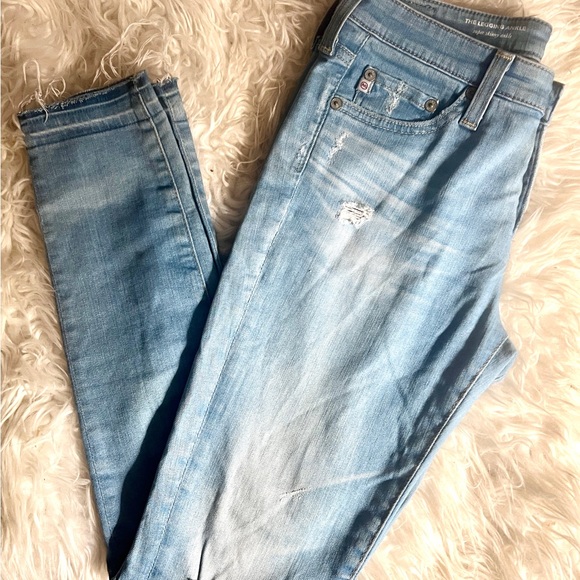 AG Denim The Legging Ankle Super Skinny Ankle Distressed! Sz 26R! Fantastic! - Picture 2 of 6
